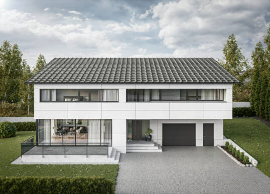 Structa_EFH_rendering Pultdach