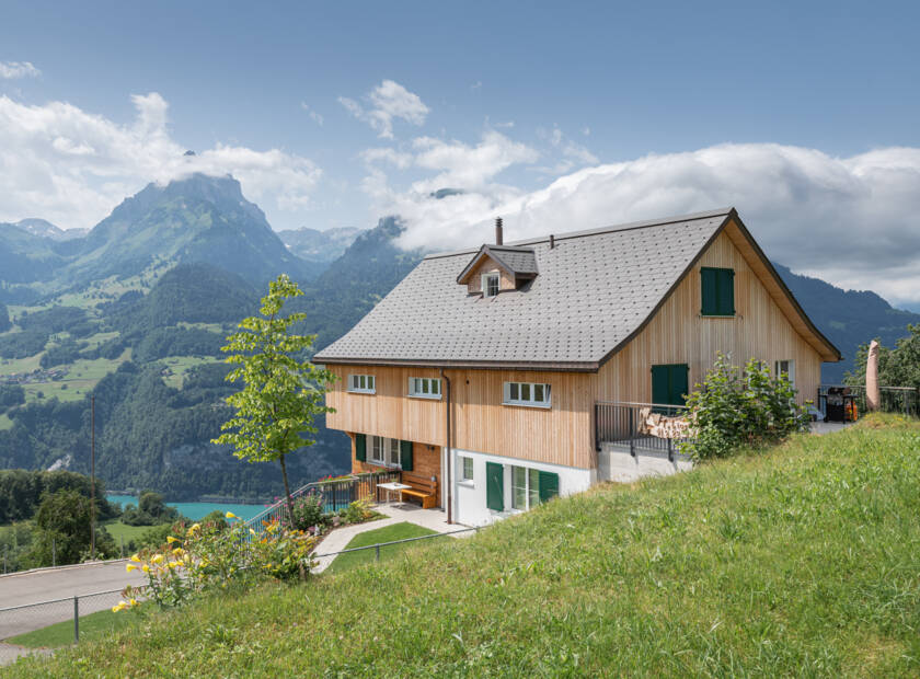 Nouvelle construction de remplacement, EFH, Amden, CH Nouvelle construction de remplacement, EFH, Amden, CH