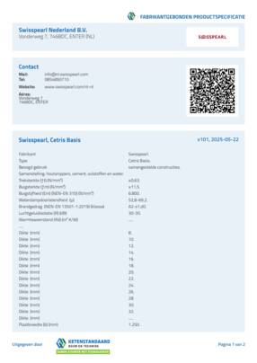 Bestektekst - Swisspearl Cetris Basis