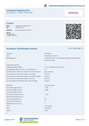 Bestektekst - Swisspearl Windstopper Extreme