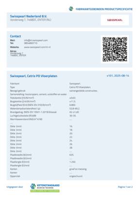 Bestektekst - Swisspearl Cetris PD Vloerplaten